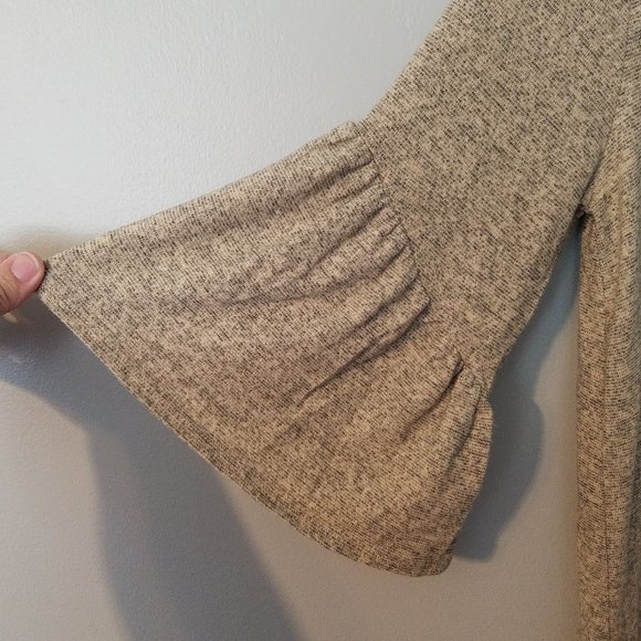 Caution to the Wind Crisscross Bell Sleeve Top - Picture 2 of 6